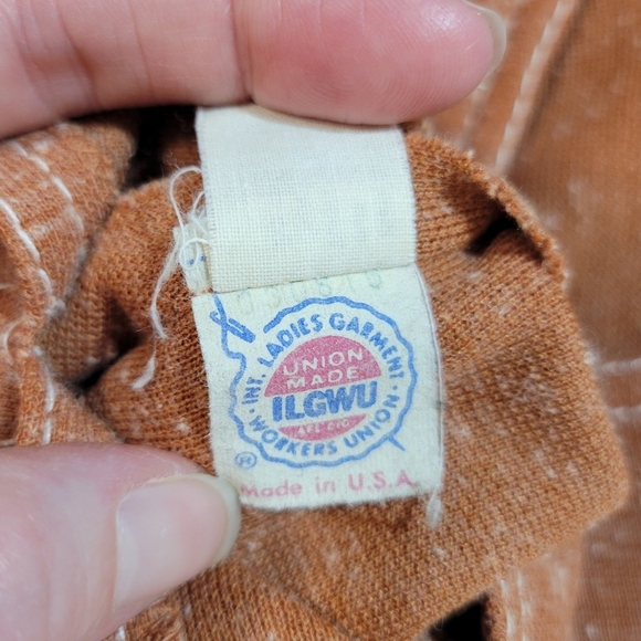 Act III: Women's Small Vintage Western Burnt Orange Button down Shirt Shacket - Picture 9 of 9